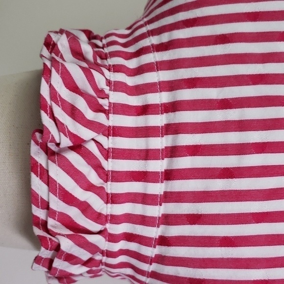 Vineyard Vines Womans Ruffle-Trim Striped Blouse Size 10 - Picture 8 of 12
